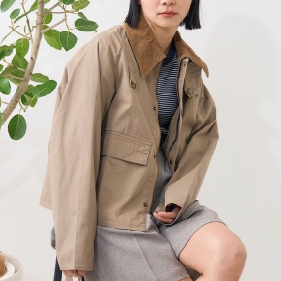 NWT Barbour SL Spey Casual Jacket Large Tan Cotton